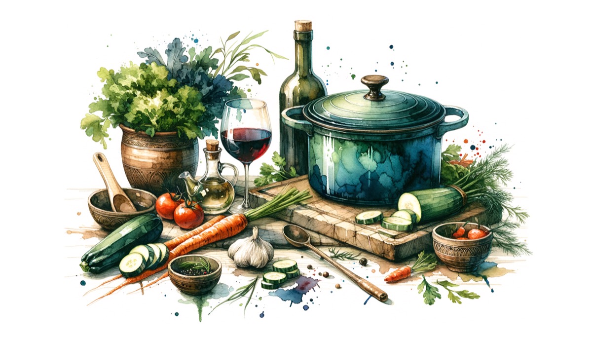 Mise en place — ingredients organized and ready